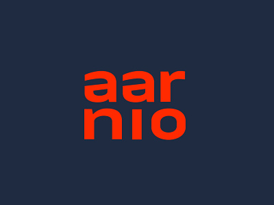 Aarnio Stacked Logo branding contemporary furniture logo mid century modern modern navy red sanserif typographic wordmark