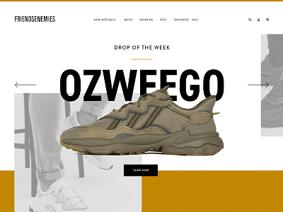 Friendsenemies Website apparel contemporary fashion modern sneakers streetwear ui web design website