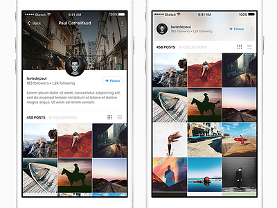 Profiles for PicsArt app assets editor gallery interaction photos photoshop product design prototype sketch ui ux