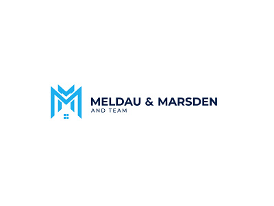 Meldau & Marsden architecture blue dark blue doublemeaning home home logo house logo lettermark light blue logo minimal minimalist minimalist logo typography wordmark wordmark logo
