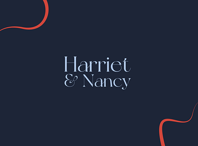 Harriet & Nancy baking blue blue and red branding dark blue lettermark luxury minimal minimalist red typo typography wordmark wordmark logo