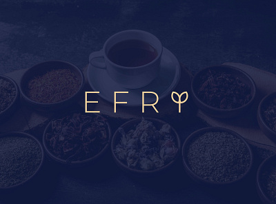 EFRI Logo bio dark blue earth flower gold herbal lettermark luxury minimalist minimalist design minimalist logo minimalistic natural typography wordmark