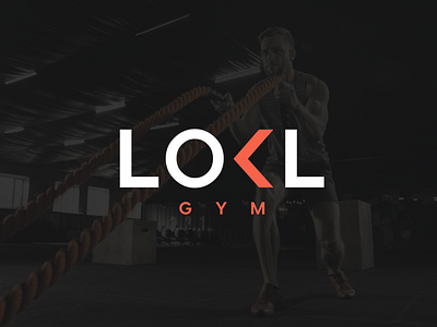 LOKL Gym arrow black branding design fitness gym k logo letter k lettermark logo minimal minimalist orange typography wordmark workout