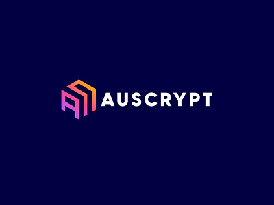 Auscrypt ac logo branding design gradient graphic design lettermark logo minimal minimalist typography wordmark