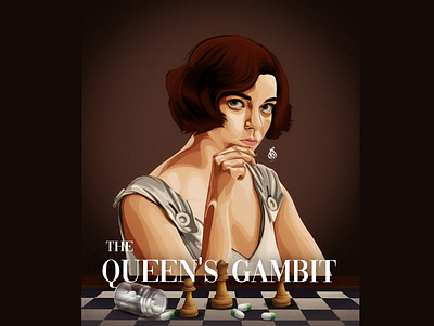 The queen's gambit art design digitalart draw drawing illustration vector