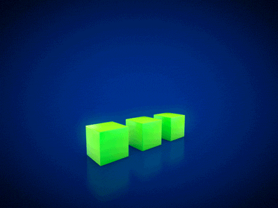 Bouncy cubes animation bounce cube green neon