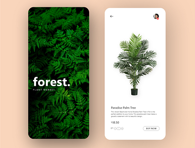 Plant Shop App app art branding design illustration minimal typography ui ux web website