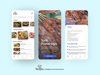 Cooking Recipes UI App app art branding design minimal type ui ux web website