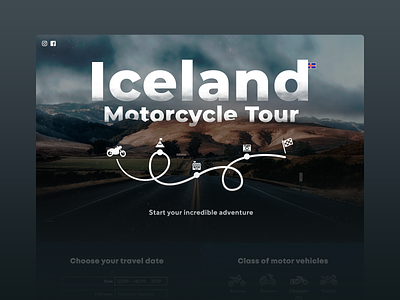 Iceland Motorcycle Tour Website bike iceland interface landing motorbike motorcycle web website
