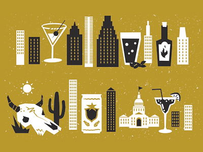 Austin austin buildings cocktails drinks lonestar skyline texas