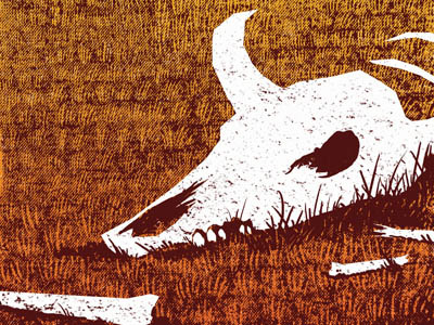 Desolace bones cow death desert grassland skull western