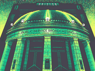 Brixton Academy brixton gigposter glow london public service broadcasting screenprinting silkscreen space textures