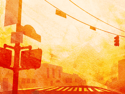 Austin, TX austin hazy orange red signposts street streetlight sunset texas usa yellow