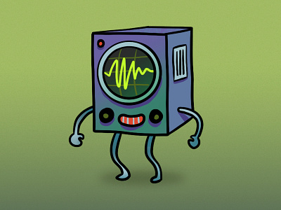 Captain Waveman audio character doodle soundwave speakers waveform weird