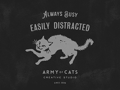 Always Busy, Easily Distracted cat design logo typography