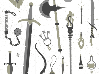 Dungeon Loot axe diablo dungeon fantasy loot magic potion sword warcraft weapons
