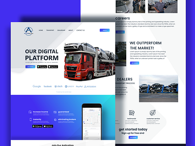 Autosled Digital Transportation branding car maps platform transport transportation truck uidesign webdesign