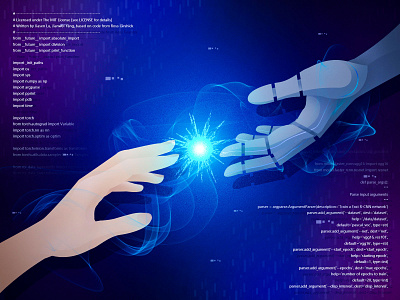 AI artificial intelligence branding communication future hand illustration ps robot scene science and technology