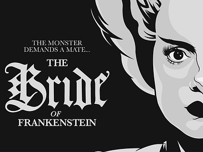 The Bride bride classic frankenstein halloween horror illustrated monster movie poster universal