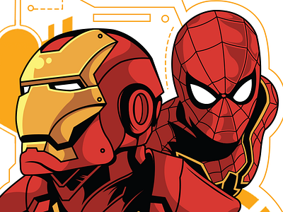 ironman vs spiderman drawing