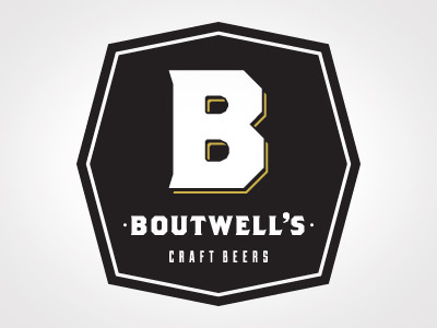 Boutwell's Craft Beer beer black branding gold good drank logo octagon