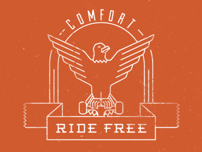 Ride Free illustration logo red skateboarding stroke texture vector white