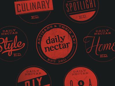 Daily Nectar design editions emblems icons website