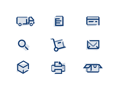 Fulfilment Iconset custom e commerce fulfilment icons logistics navy web development
