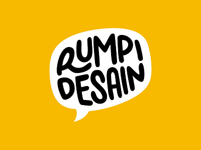 Rumpi Desain - Official Logo and Icon Design branding chat design group icon indonesia designer lettering logo talk yellow
