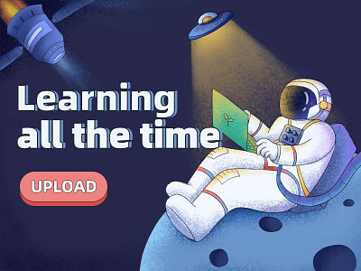 Learning all the time app art branding design flat icon illustration illustrator ui web