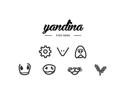 Yandina Feed Barn animals branding cute digital design farm animal graphics design icon line art logo