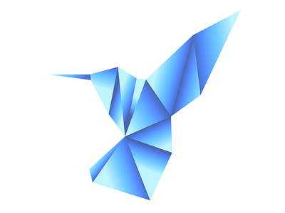 Origami Style Hummingbird graphic design illustrator
