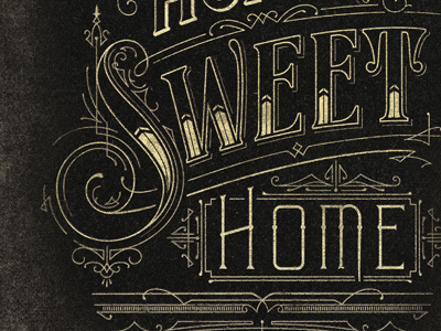 Home Sweet Home typography vintage