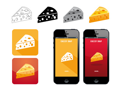 Cheesy Snap App design food icon illustrator interface ui vector