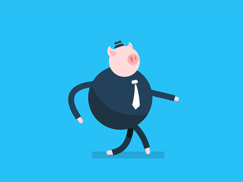 This Little Piggy is Going to the Market fraser davidson animation gif animated pig tie bow walking little piggy
