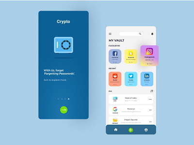 Mobile vault app UI design mobileapp ui uidesign uiux