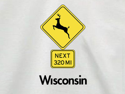 Deer Crossing t-shirt type treatment futura signage t shirt wisconsin