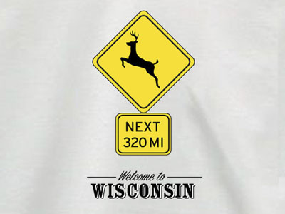 Deer Crossing t-shirt type treatment deer rosewood signage symbol t shirt wisconsin