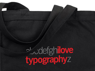 Ilovetypography A-Z Bag e commerce news gothic screen printing silkscreen type typography
