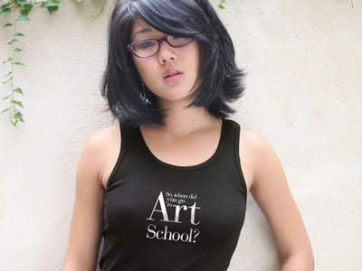 So, where did you go to art school? art school bodoni t shirt typography