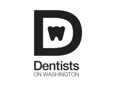 Dentists On Washington Logo black brand dental dentist logo mark white