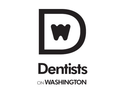 Dentists On Washington Logo black brand dental dentist logo mark white