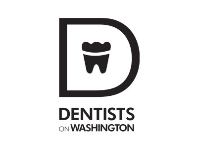 Dentists On Washington Logo black brand dental dentist logo mark white