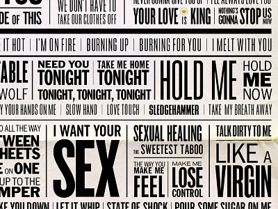 Love Songs: The 80s Poster black design love music poster type typography typographyshop white