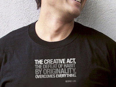 George Lois Commandment #2 black creativity george lois grey helvetica originality quotation t shirt typography white