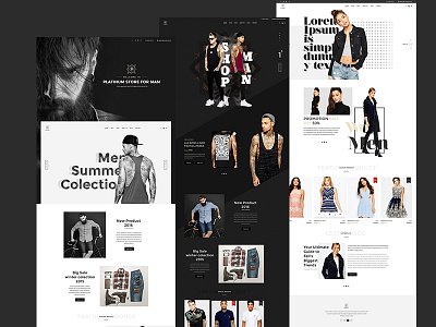 Platinum shop e commerce fashion man fashion girl web design
