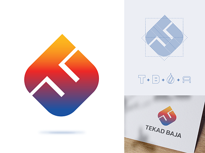 TEKAD BAJA LOGO - TB Logogram gradient logo design logogram tb initial