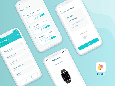 FluAid application cold flu healthcare medical mobile mobile ui uxdesign