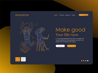 Asurance illustration and Web design UI UX branding design illustration logo ui ui ux vector web website