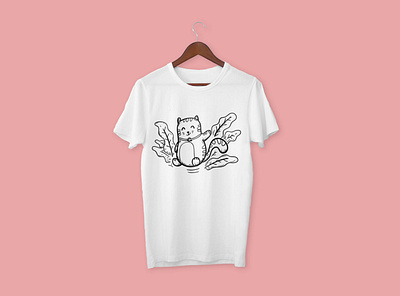 Hello cat branding cat cute illustration t shirt design t shirt illustration